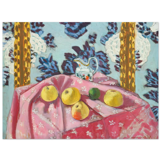 Henri Matisse - STILL LIFE WITH APPLES ON A PINK TABLECLOTH 1924  75x100 cm / 30x40inches Fine Art Poster