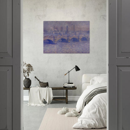 Waterloo Bridge, Sunlight Effect - claude monet Brushed Aluminum Print - 70x100 cm / 28x40 inches | claude monet Aluminum Print | claude monet Prints