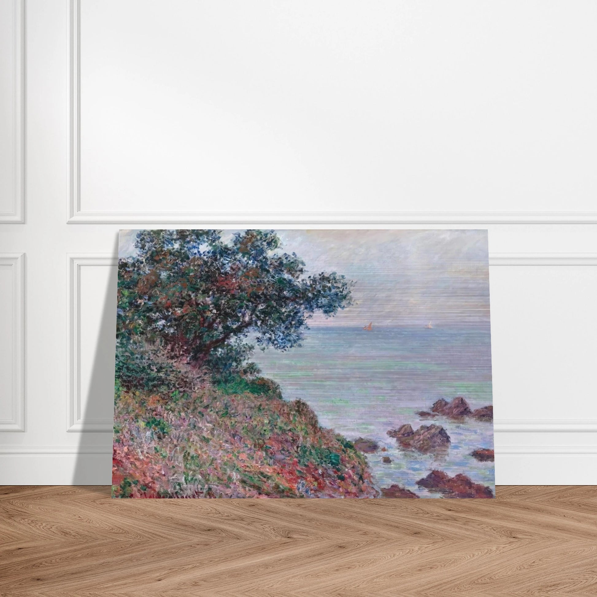Mediteranian Coast, Grey Day - claude monet Brushed Aluminum Print - 70x100 cm / 28x40 inches | claude monet Aluminum Print | claude monet Prints