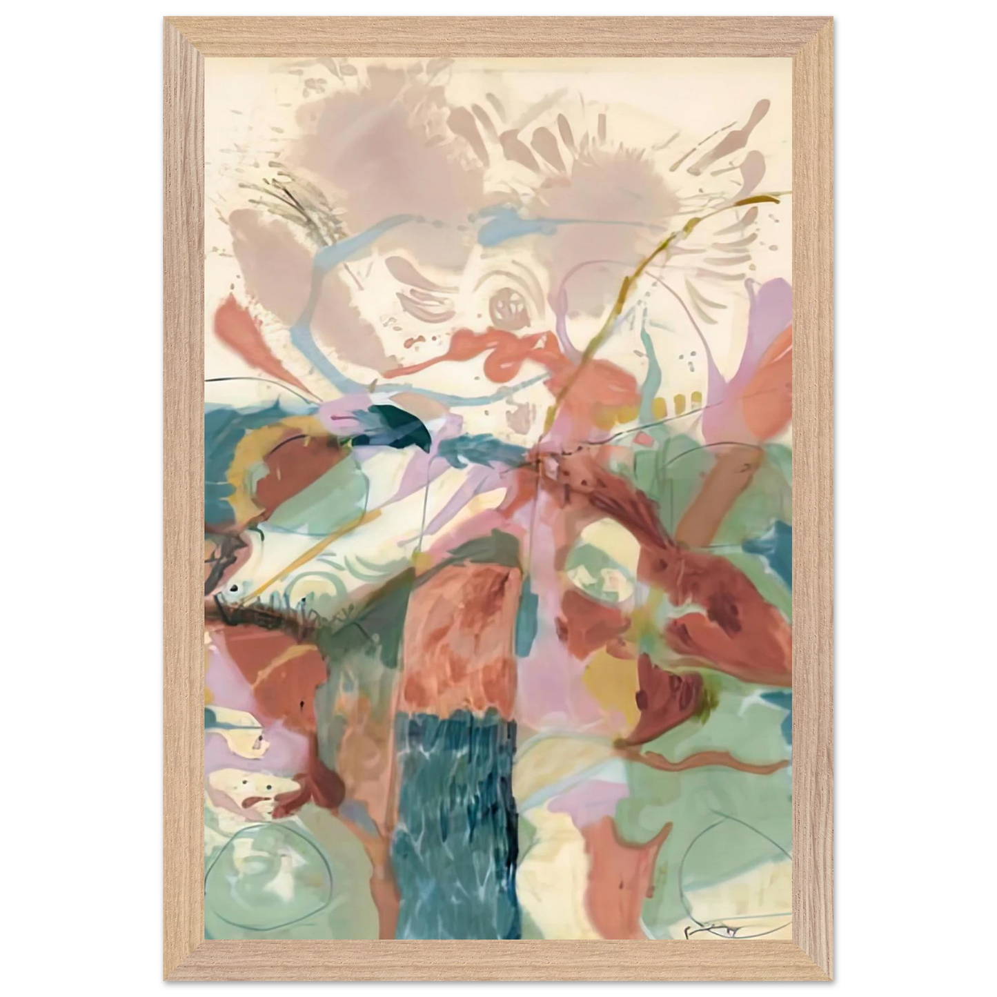 Helen Frankenthaler - Jacob's Ladder, 1957- Wall Art - 21x29.7 cm / 8x12" - Premium Wooden Framed Poster With Fine Art Paper-canvas - Wood frame