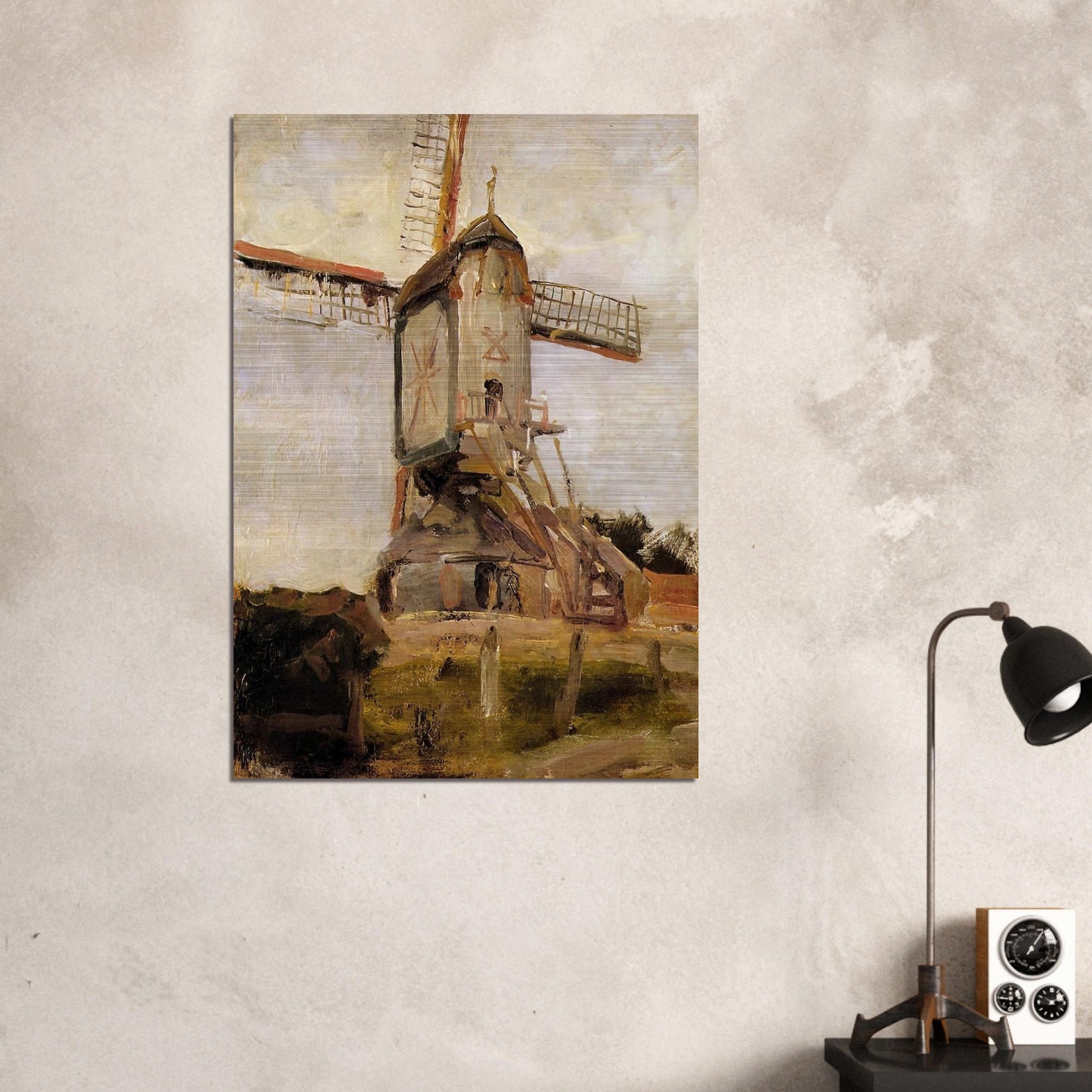 Mill of Heeswijk Sun - Piet Mondrian Brushed Aluminum Print - 70x100 cm / 28x40 inches | Piet Mondrian Aluminum Print | Piet Mondrian Prints