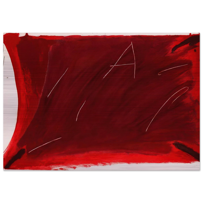 NEGRE I ROIG V A DAMUNT VERMELL 1976 - Antoni Tapies Brushed Aluminum Print - 70x100 cm / 28x40 inches | Antoni Tapies Aluminum Print | Antoni Tapies Prints