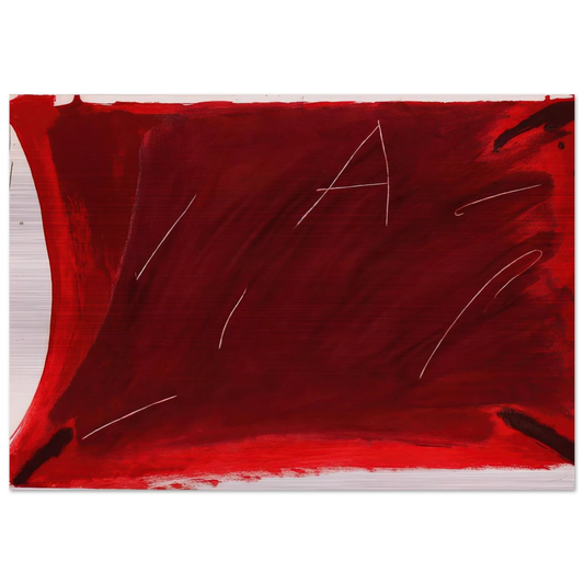 NEGRE I ROIG V A DAMUNT VERMELL 1976 - Antoni Tapies Brushed Aluminum Print - 70x100 cm / 28x40 inches | Antoni Tapies Aluminum Print | Antoni Tapies Prints
