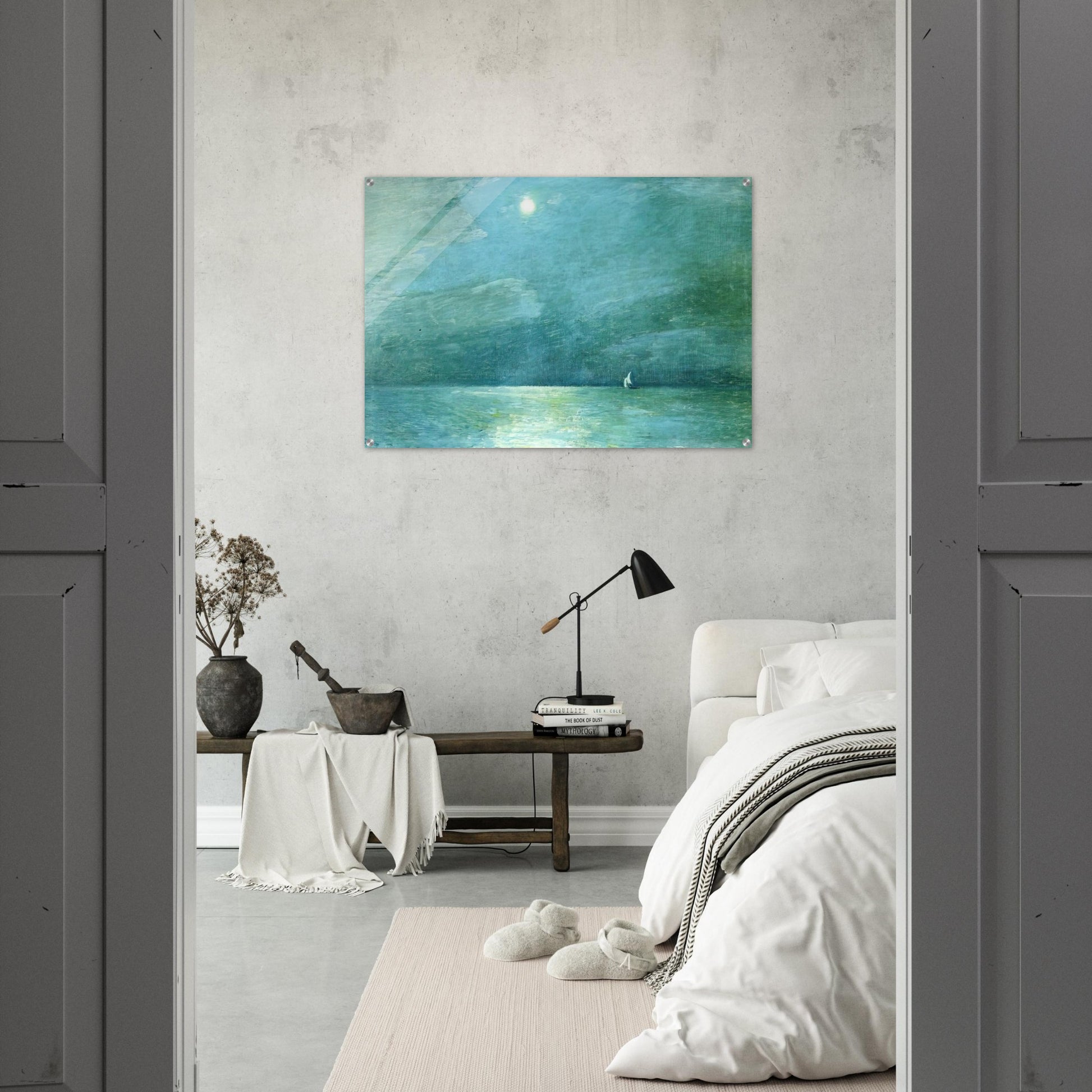 Moonlight on the Sound - Childe Hassam Acrylic Print - 70x100 cm / 28x40″ inches
