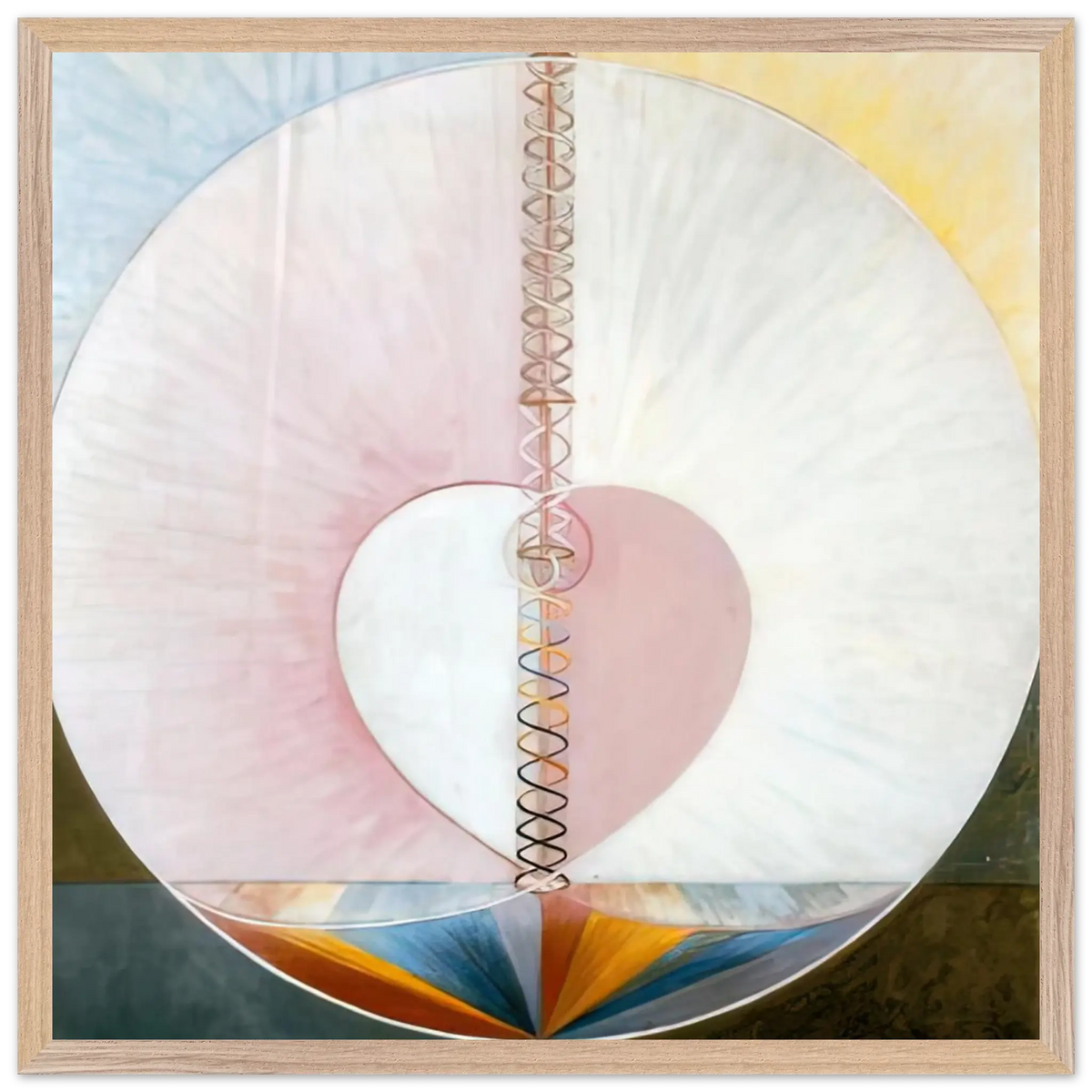 Hilma af Klint - WHAT A HUMAN BEING IS 1910 Wall art - 21x29.7 cm / 8x12" - Premium Wooden Framed Poster With Fine Art Paper - Wood frame