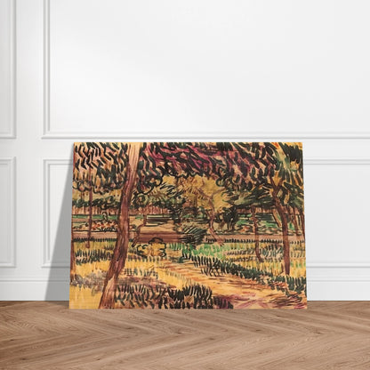 Trees in the Garden of the Asylum - Vincent van Gogh Brushed Aluminum Print - 70x100 cm / 28x40 inches | Vincent van Gogh Aluminum Print | Vincent van Gogh Prints