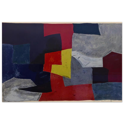 Composition grise, rouge et jaune - 1960 - Serge Poliakoff Art Prints - 100x150 cm / 40x60″ inches | Serge Poliakoff Poster | Serge Poliakoff Prints