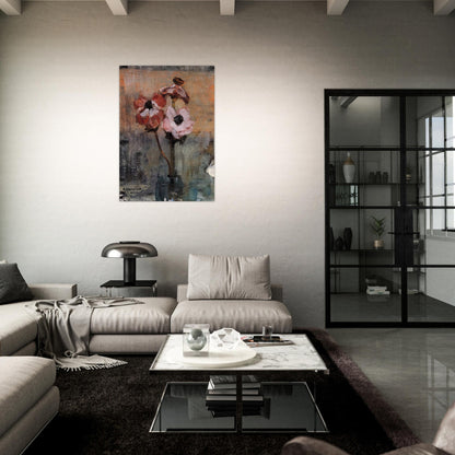 Anemones in a Vase - Piet Mondrian Brushed Aluminum Print - 70x100 cm / 28x40 inches | Piet Mondrian Aluminum Print | Piet Mondrian Prints
