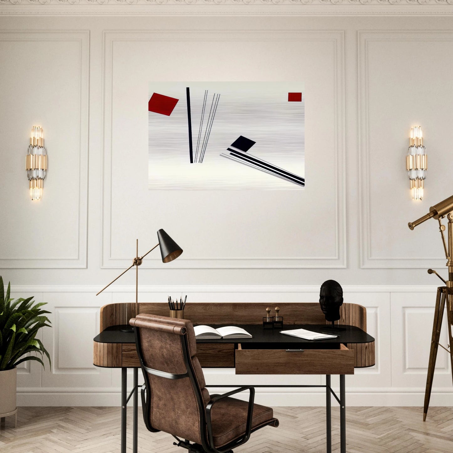 Painting in red and black - 1956 - Lygia Pape Brushed Aluminum Print - 70x100 cm / 28x40 inches | Lygia Pape Aluminum Print | Lygia Pape Prints