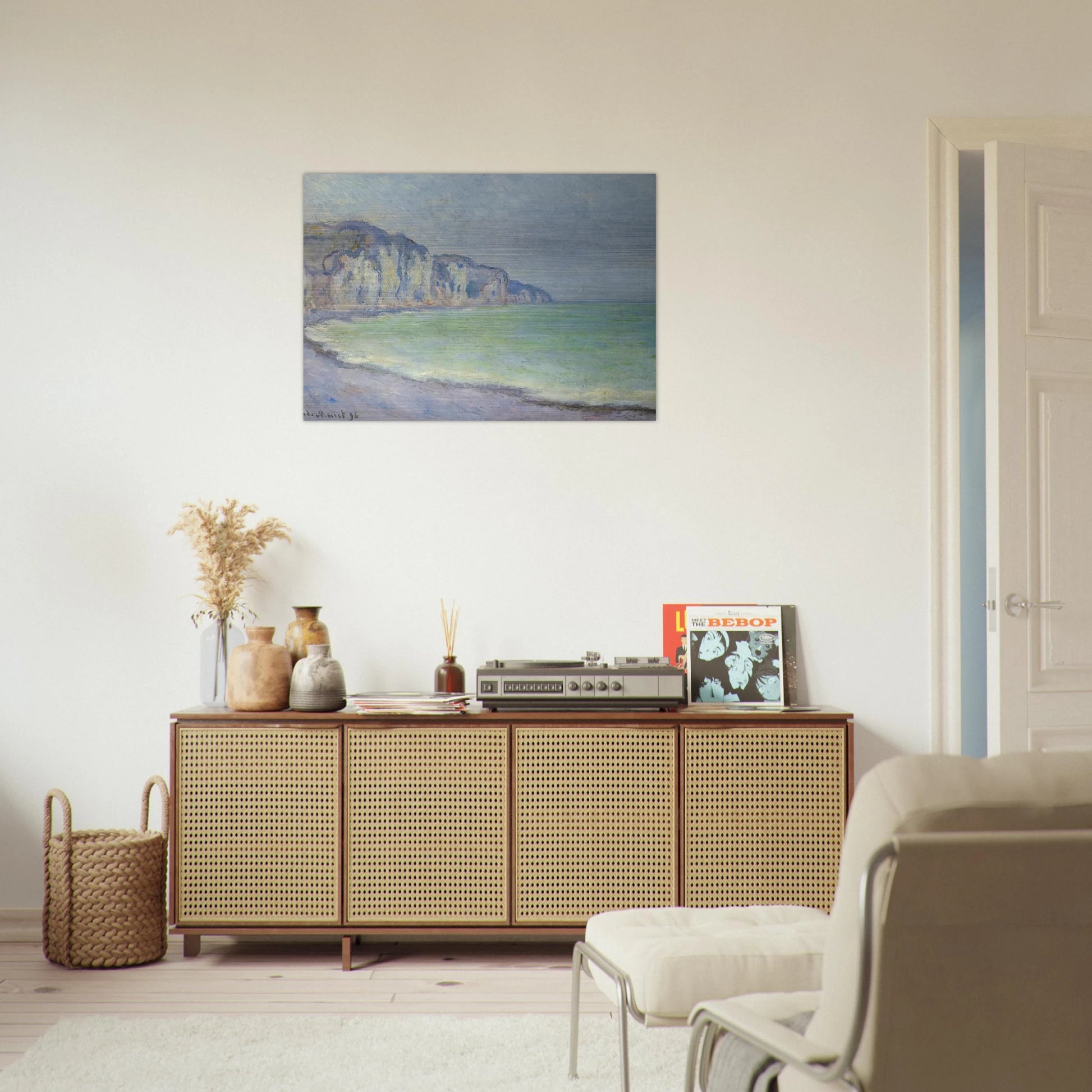Cliff at Pourville 2 - claude monet Brushed Aluminum Print - 70x100 cm / 28x40 inches | claude monet Aluminum Print | claude monet Prints