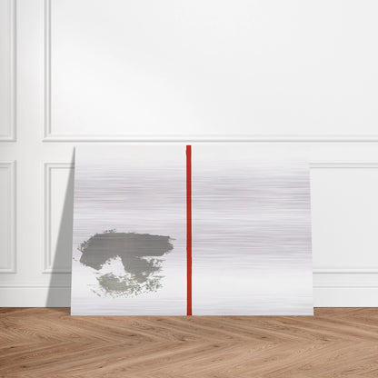 Ohne Titel mit rotem Strich - 1970 - Blinky Palermo Brushed Aluminum Print - 70x100 cm / 28x40 inches | Blinky Palermo Aluminum Print | Blinky Palermo Prints