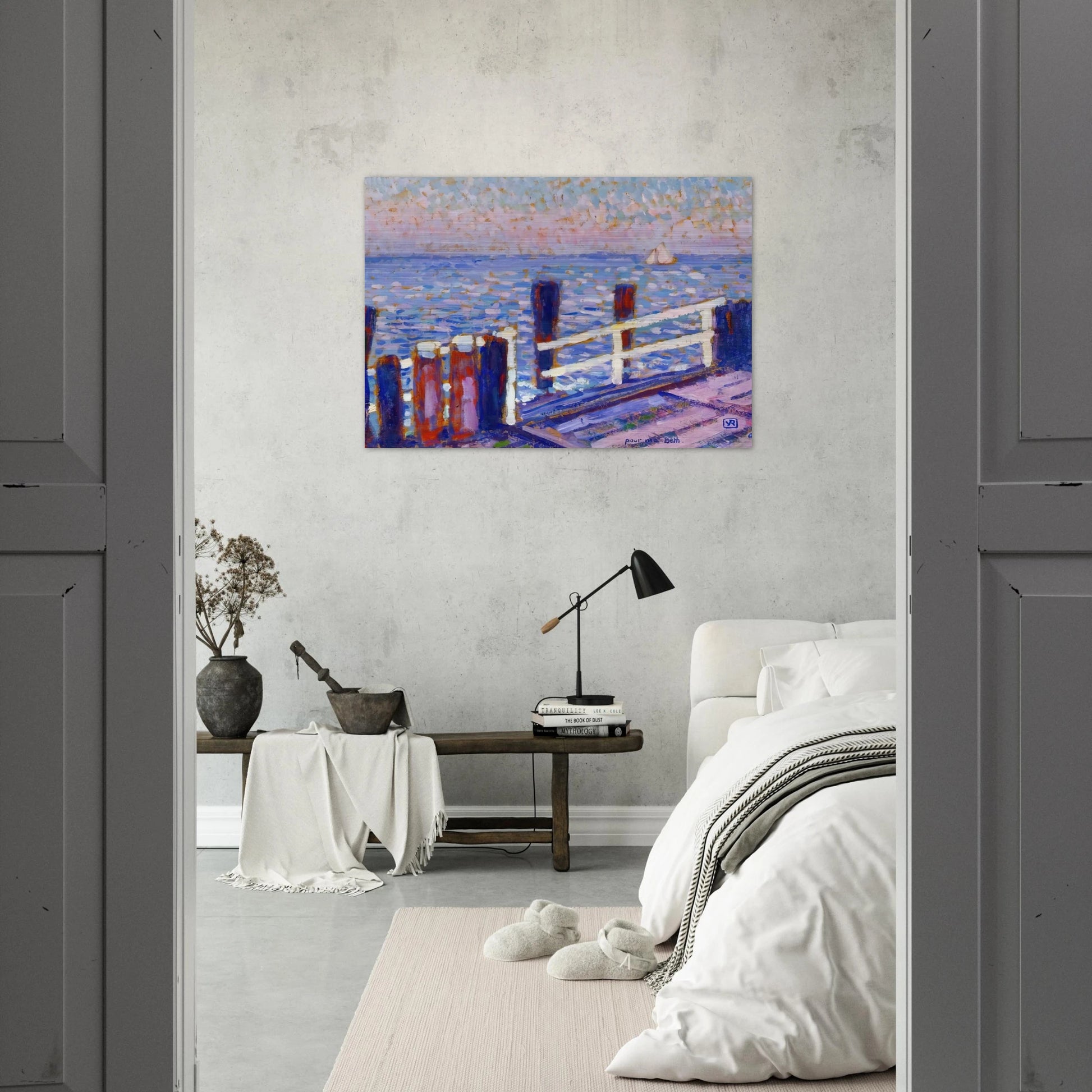 THE JETTY 1906 - Theo van Rysselberghe Brushed Aluminum Print - 70x100 cm / 28x40 inches | Theo van Rysselberghe Aluminum Print | Theo van Rysselberghe Prints