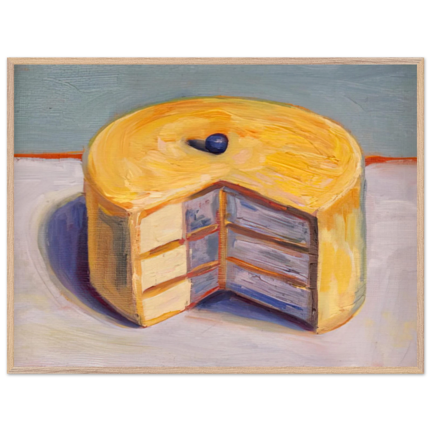 Wayne Thiebaud - Lemon Cake - 1964 Wall Art - 60x80 cm / 24x32 inches - Fine Art Poster-canvas - -