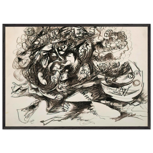 UNTITLED O CONNOR THAW 771 - Jackson Pollock 70x100 cm / 28x40 inches Framed Art Print – Black Wooden Frame