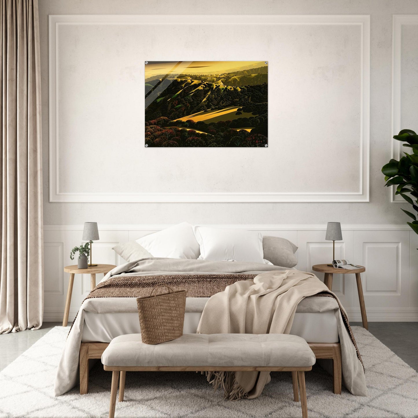Santa Cruz Mountains - Eyvind Earle Acrylic Print - 70x100 cm / 28x40″ inches