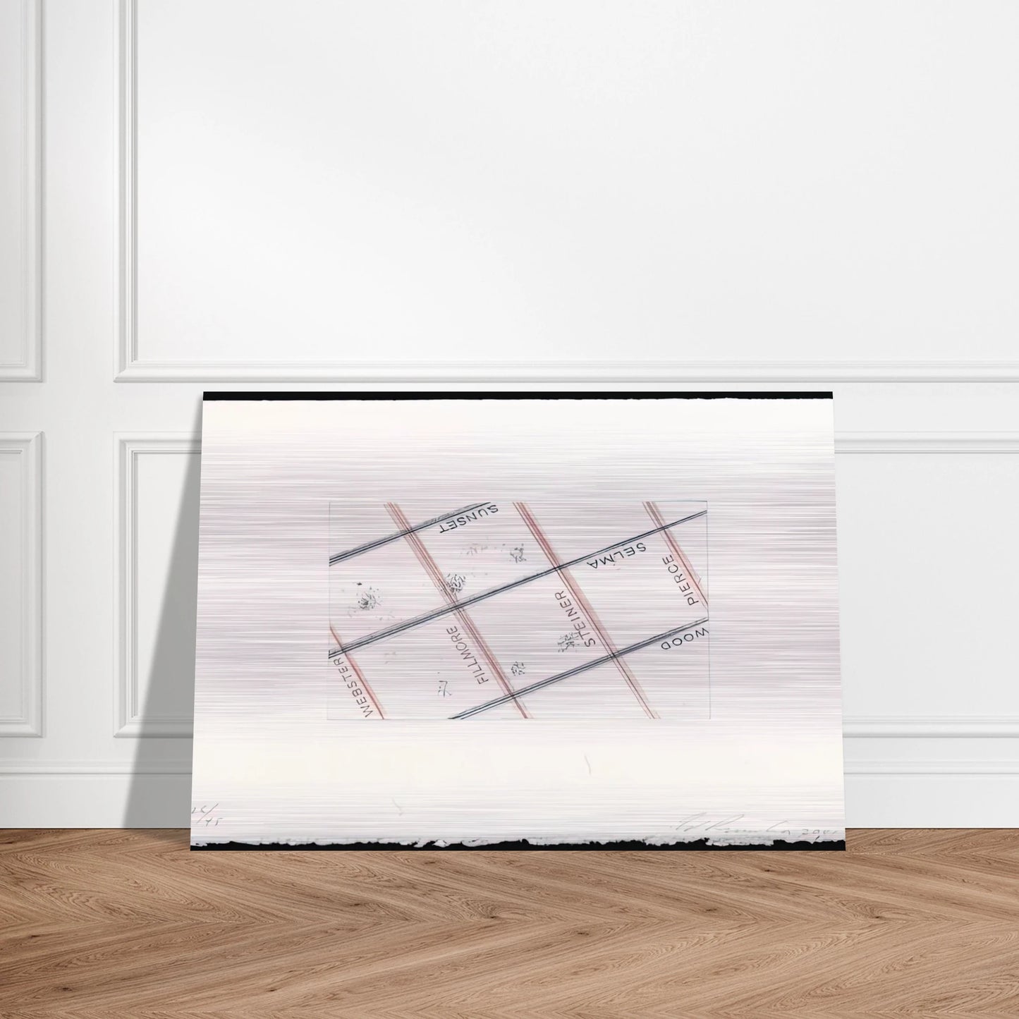 PIERCE FROM LOS FRANCISCO SAN ANGELES PORTFOLIO - Edward Ruscha Brushed Aluminum Print - 70x100 cm / 28x40 inches | Edward Ruscha Aluminum Print | Edward Ruscha Prints