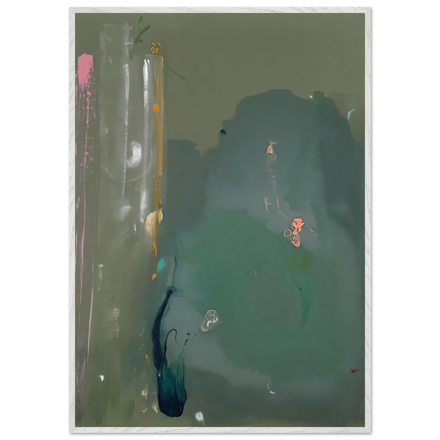 Helen Frankenthaler - CÃƒÆ’Ã‚Â´te d Argent - 1980 Wall art - 70x100 cm / 28x40 inches - Premium Wooden Framed Poster With Fine Art Paper-canvas - White frame