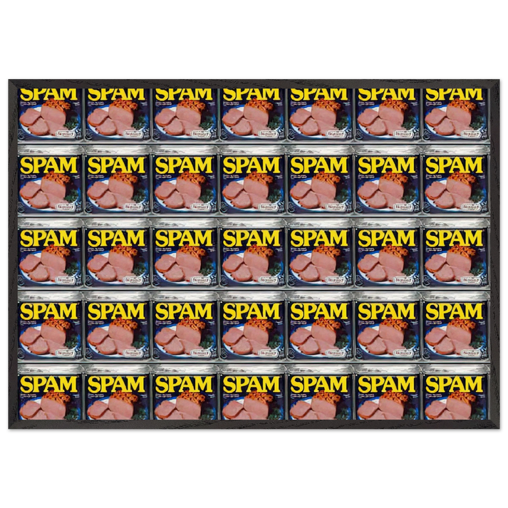 Spam - Andy Warhol 70x100 cm / 28x40 inches Framed Art Print – Black Wooden Frame
