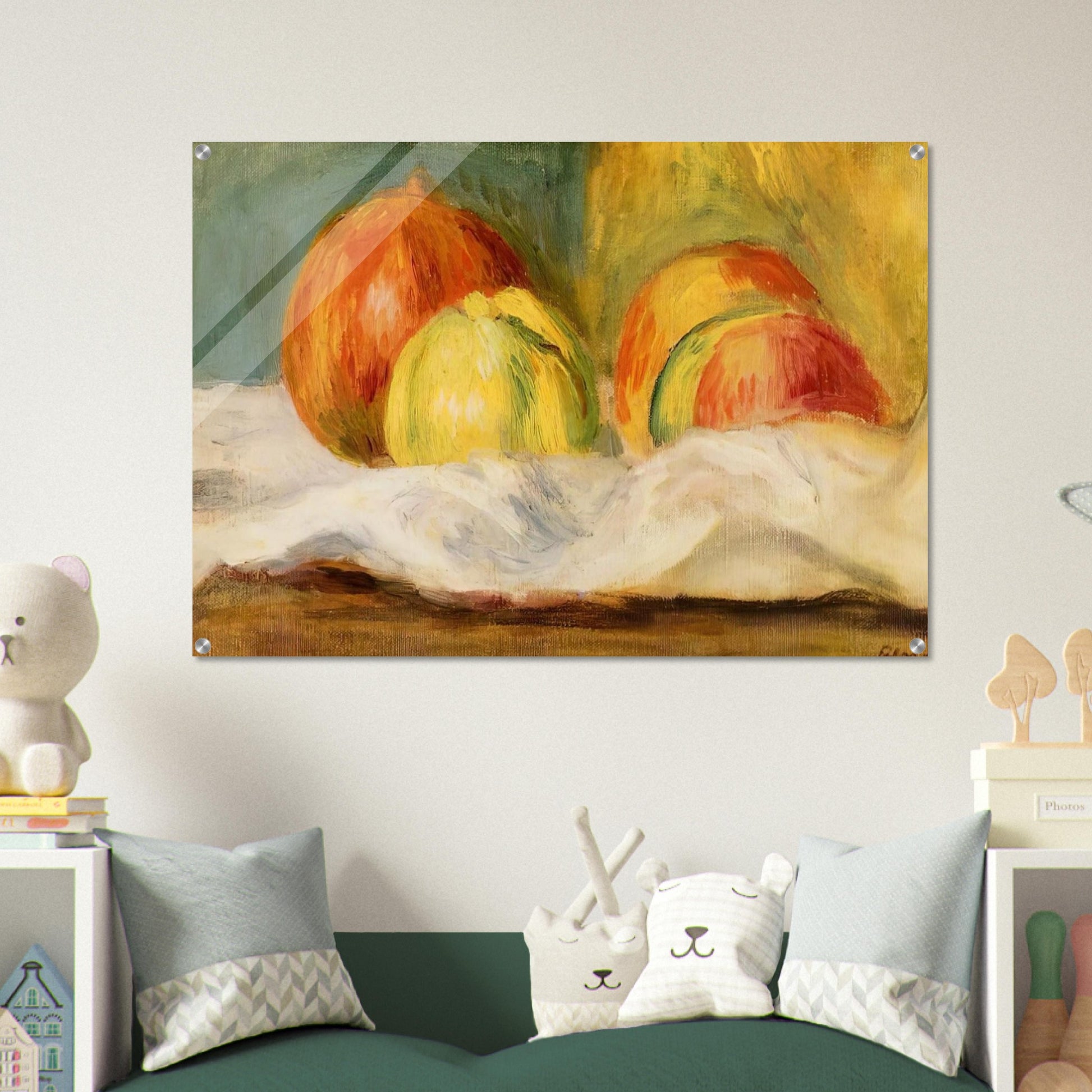 Still Life with Apples and Pomegranates - Pierre-Auguste Renoir Acrylic Print - 70x100 cm / 28x40″ inches