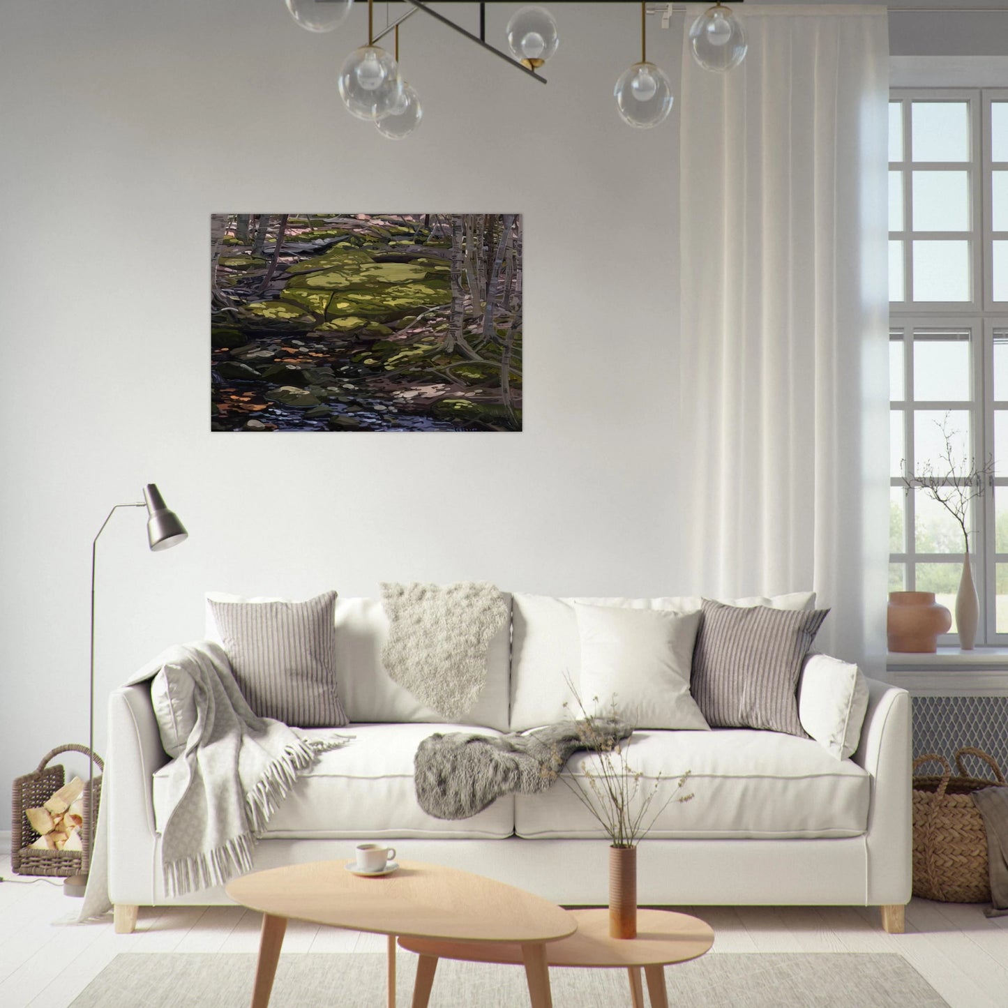 Light in Brook - Contemporary Realism - Neil Welliver Brushed Aluminum Print - 70x100 cm / 28x40 inches | Neil Welliver Aluminum Print | Neil Welliver Prints