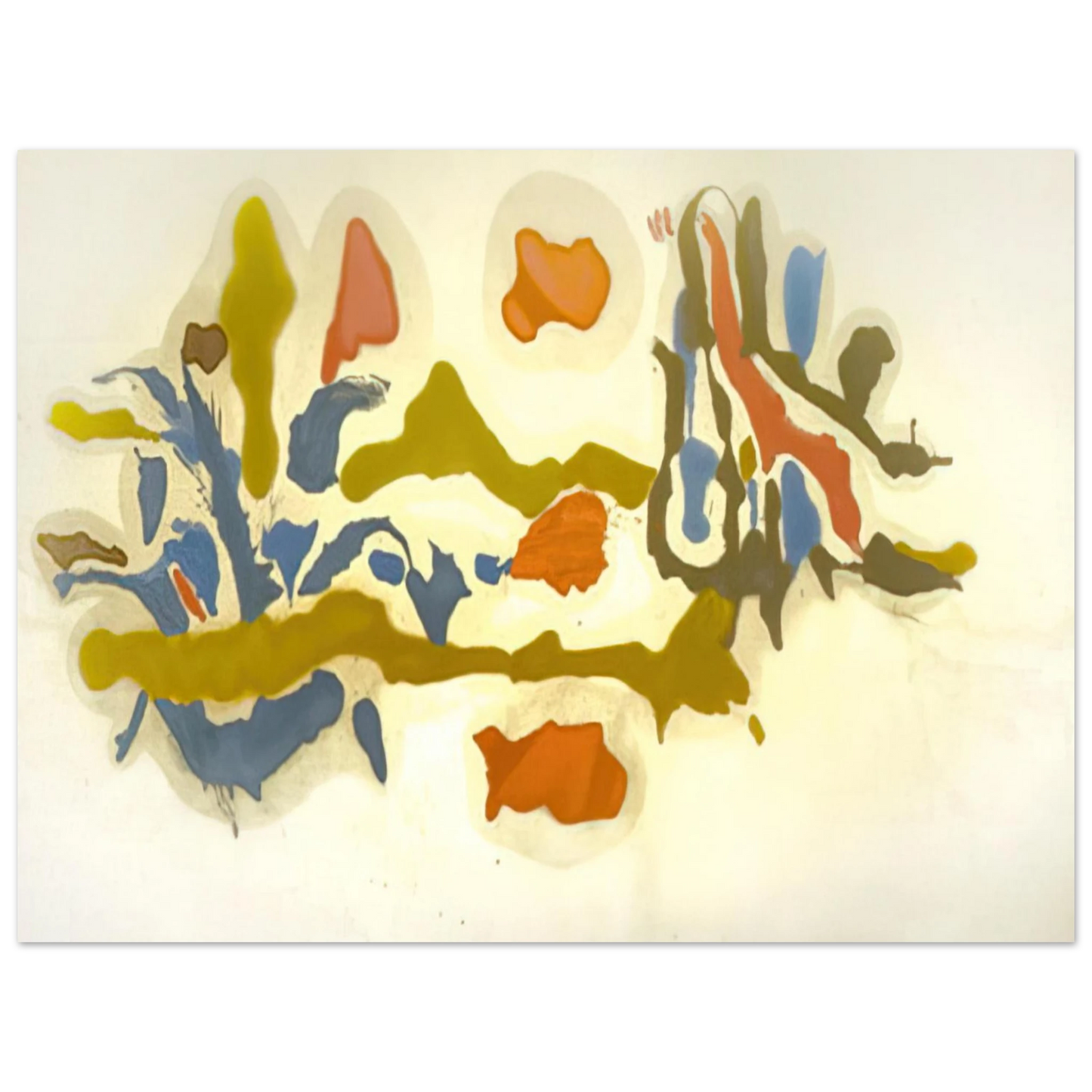 Helen Frankenthaler - Seascape with Dunes - 1962 Wall art - 13x18 cm / 5x7 inches - Premium Wooden Framed Poster With Fine Art Paper-canvas - Wood frame