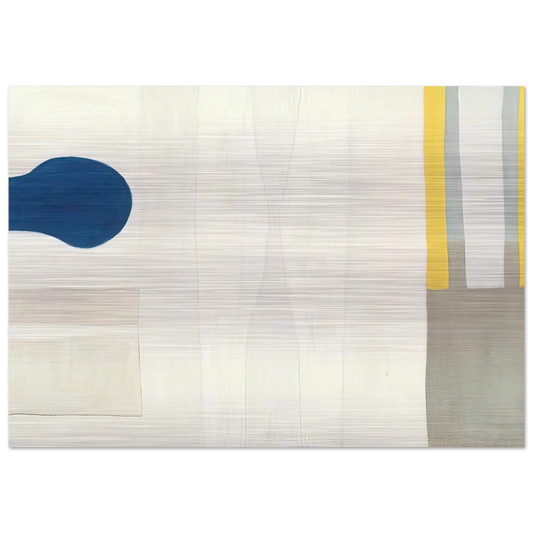 Blue Form on White - 1964 - William Scott Brushed Aluminum Print - 70x100 cm / 28x40 inches | William Scott Aluminum Print | William Scott Prints