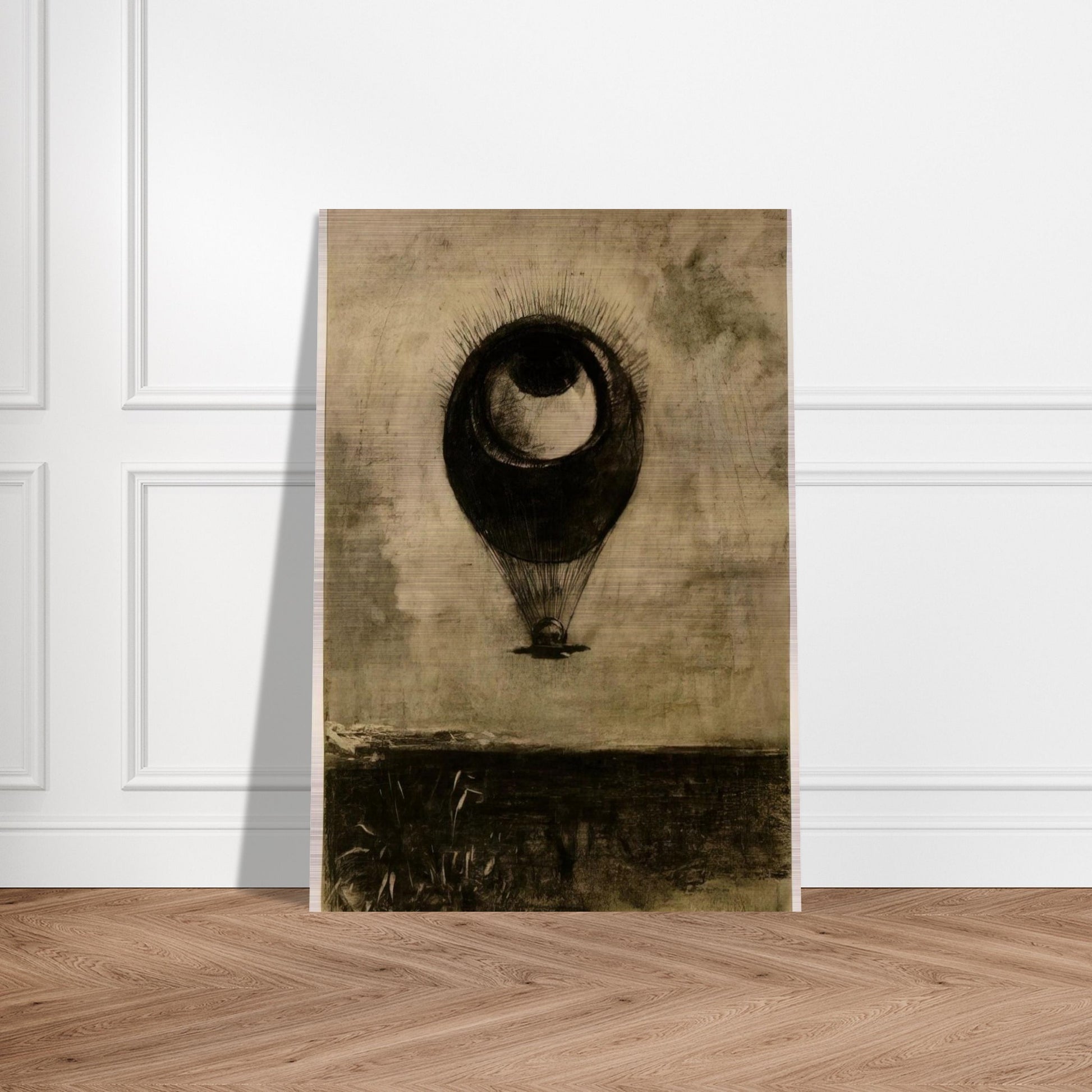 EYE BALLOON 1898 - Odilon Redon Brushed Aluminum Print - 70x100 cm / 28x40 inches | Odilon Redon Aluminum Print | Odilon Redon Prints