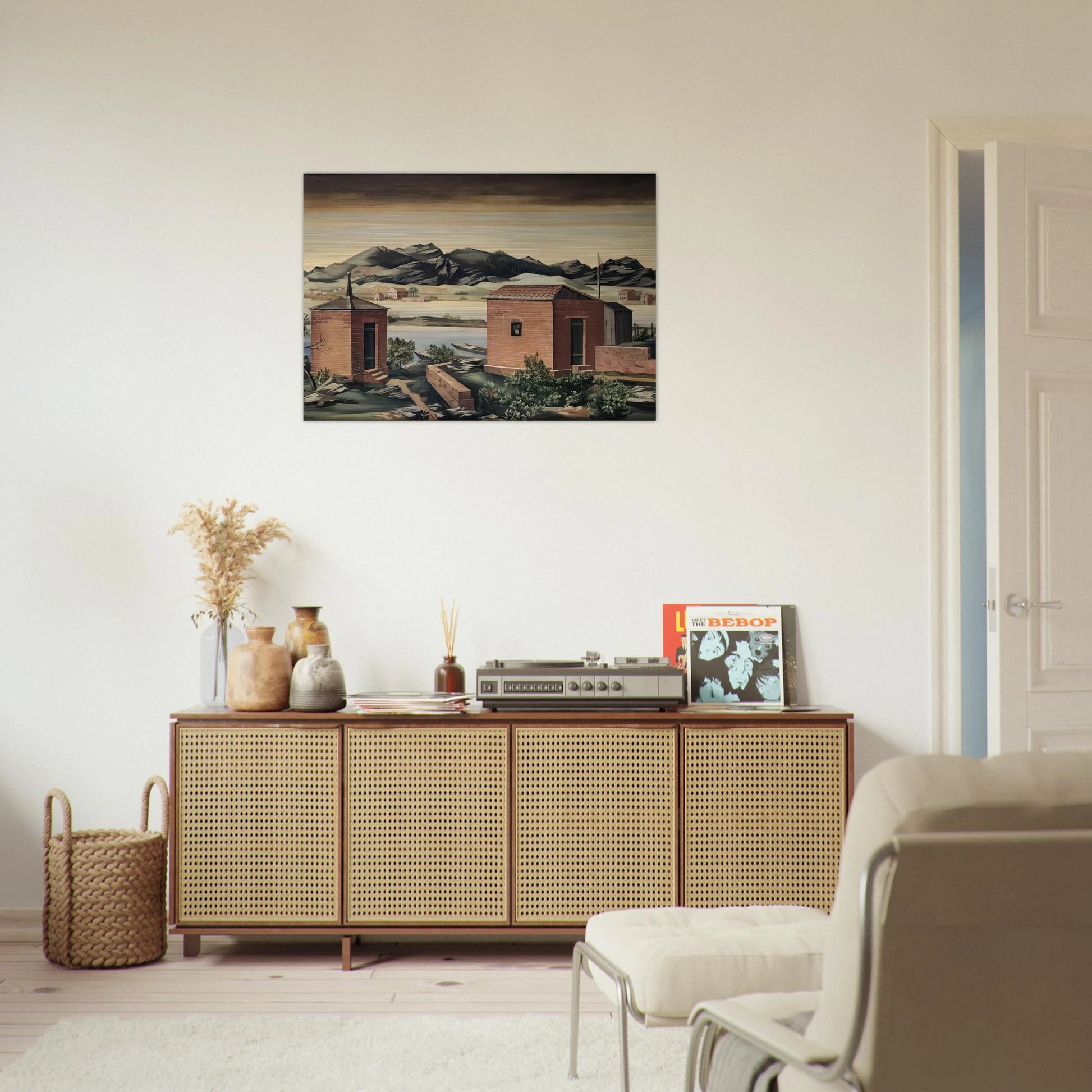 Imbarcadero a Zurigo - 1927 - Julius Bissier Brushed Aluminum Print - 70x100 cm / 28x40 inches | Julius Bissier Aluminum Print | Julius Bissier Prints