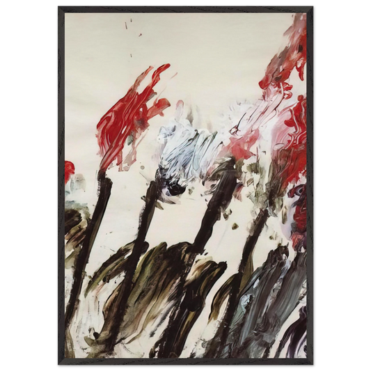 Nicolas Irises - Cy Twombly 70x100 cm / 28x40 inches Framed Art Print – Black Wooden Frame