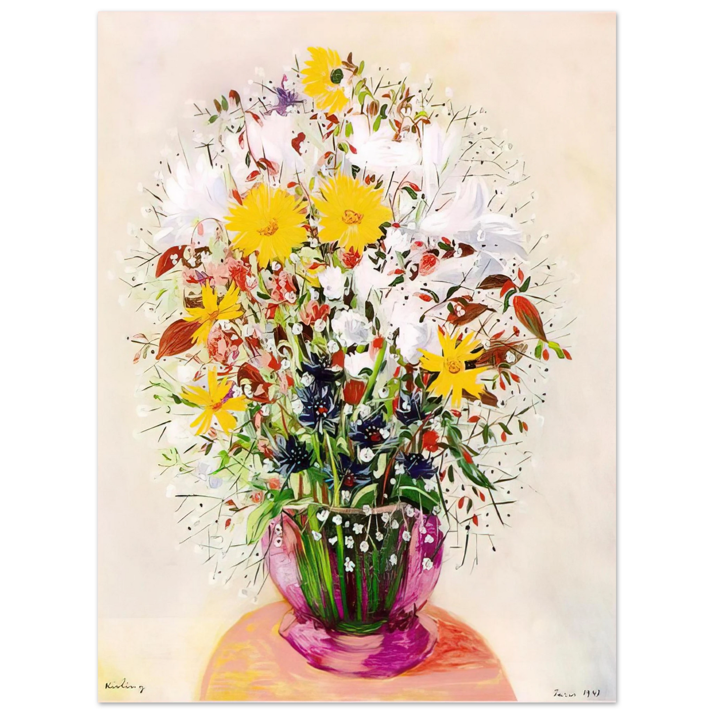 Moise Kisling - BOUQUET OF FLOWERS  75x100 cm / 30x40inches Fine Art Poster