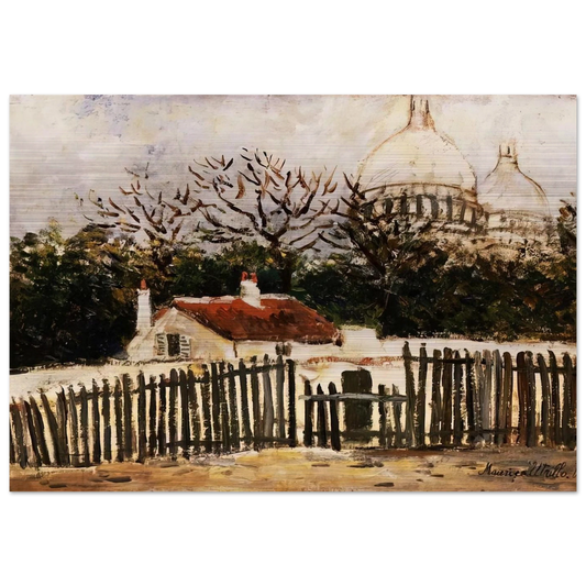SACRE COEUR 2 - Maurice Utrillo Brushed Aluminum Print - 70x100 cm / 28x40 inches | Maurice Utrillo Aluminum Print | Maurice Utrillo Prints