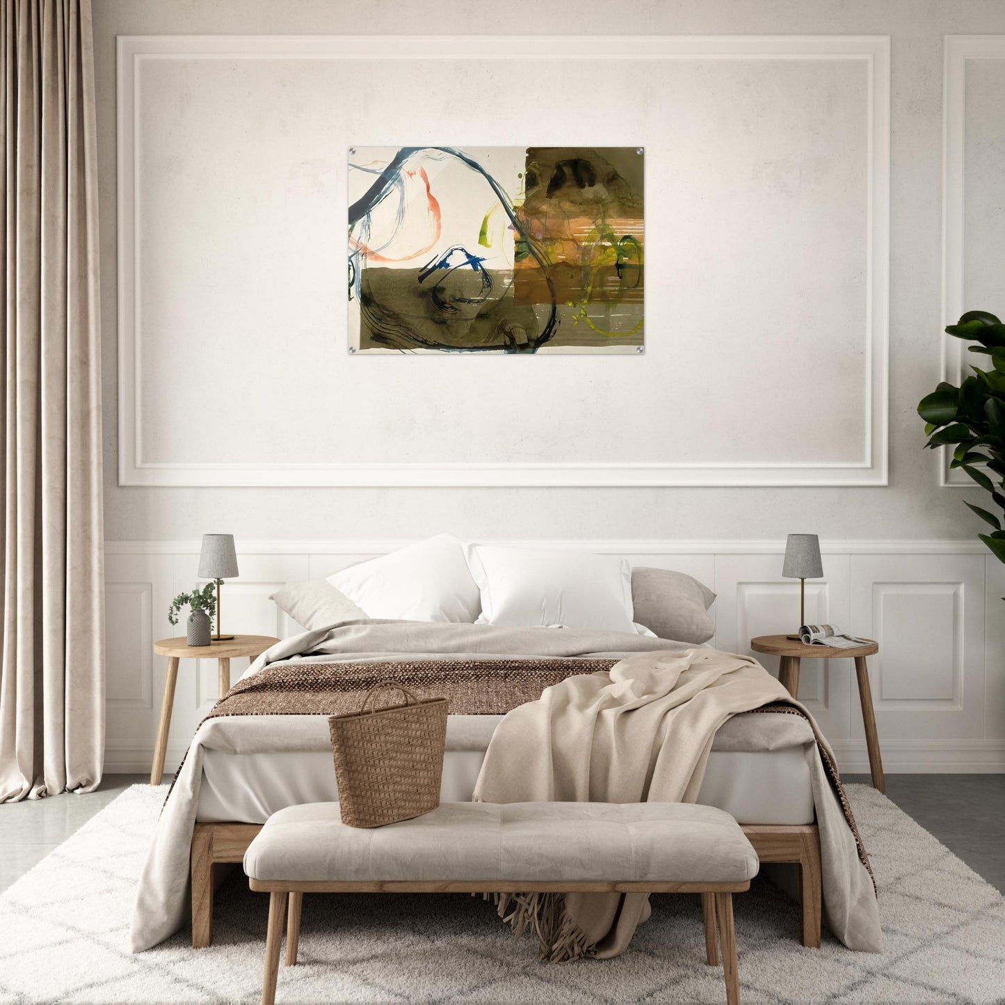 New River Watercolor, Series I, #5 - 1988 - John Cage Acrylic Print - 70x100 cm / 28x40″ inches