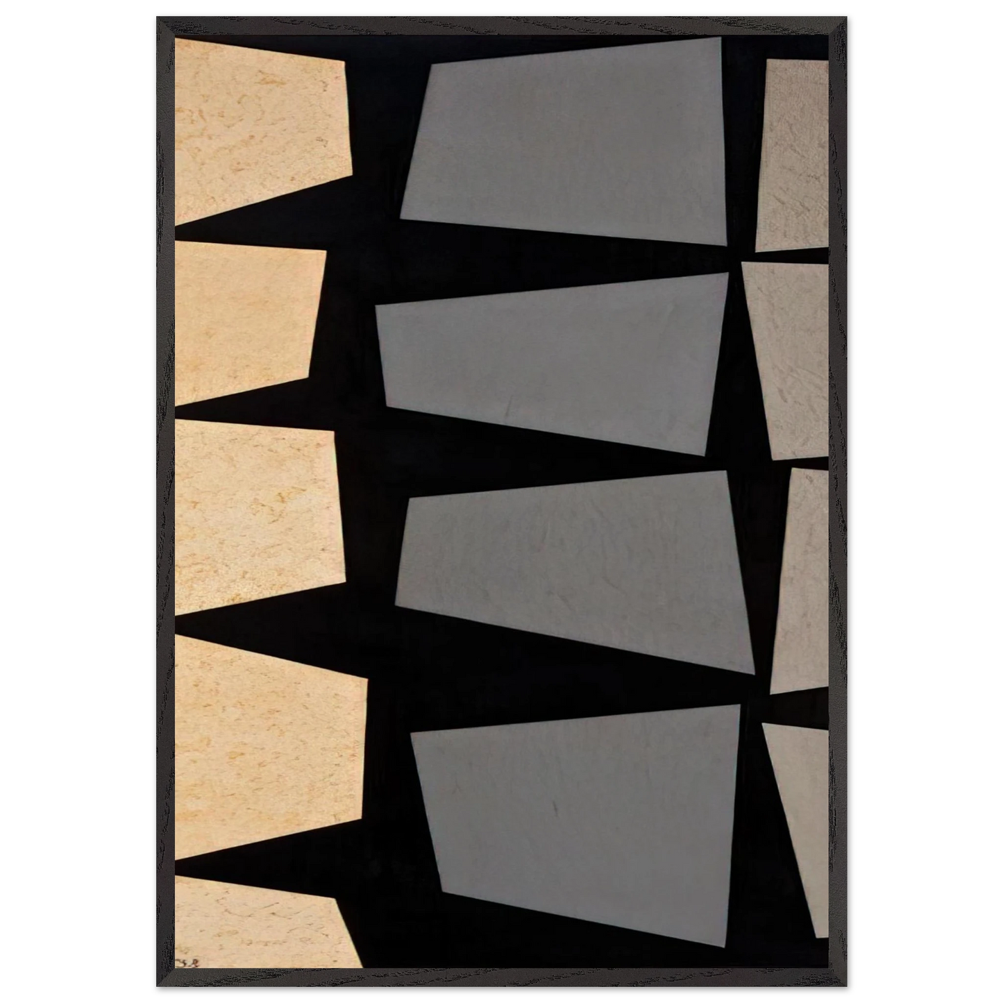 Untitled - 1958 N4 - Karl Benjamin 70x100 cm / 28x40 inches Framed Art Print – Black Wooden Frame