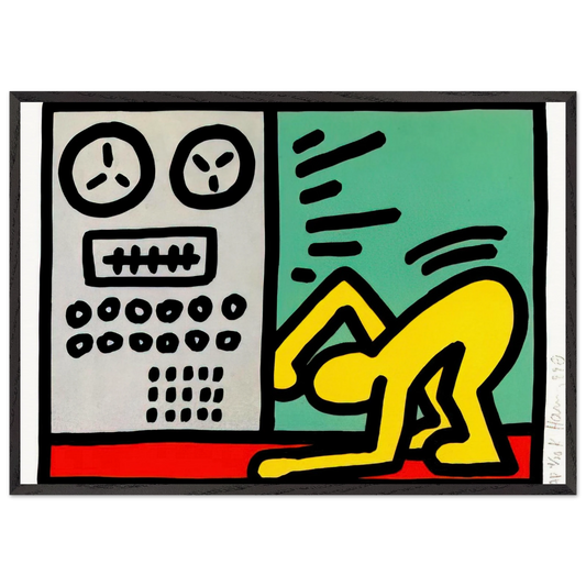 POP SHOP III 1989 N2 - Keith Haring 70x100 cm / 28x40 inches Framed Art Print – Black Wooden Frame | Keith Haring Art For Sale