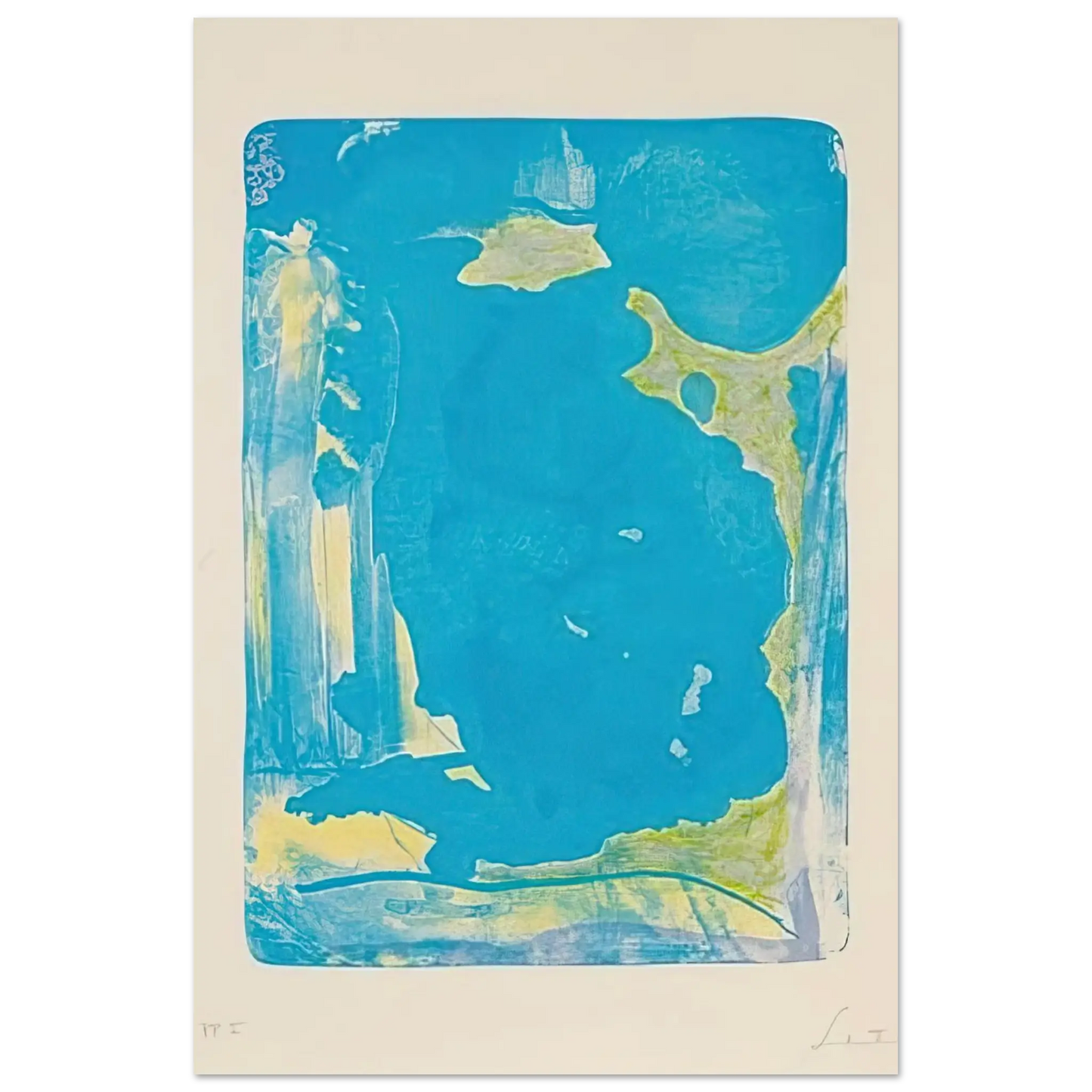 Helen Frankenthaler - Reflections IV - 1995 Wall art - 30x40 cm / 12x16 Inches - Premium Wooden Framed Poster With Fine Art Paper - Wood frame