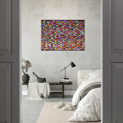 METTERE I VERBI ALL INFINITO MILLENOVECENTO OTTANTOTTO 1988 - Alighiero Boetti Brushed Aluminum Print - 70x100 cm / 28x40 inches | Alighiero Boetti Aluminum Print | Alighiero Boetti Prints