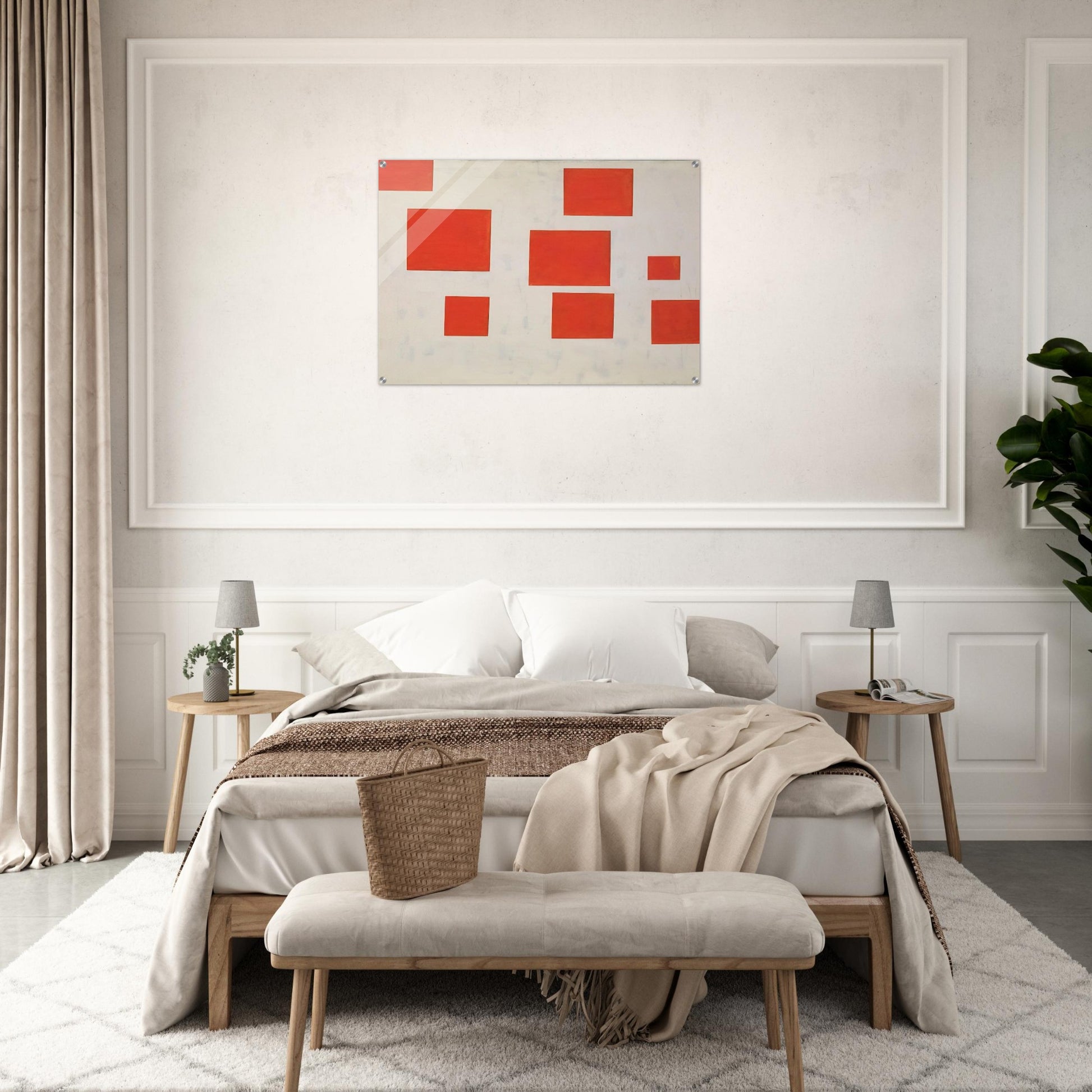 KOMPOSITION MIT 8 ROTEN RECHTECKEN COMPOSITION WITH 8 RED RECTANGLES 1964 - BLINKY PALERMO Acrylic Print - 70x100 cm / 28x40″ inches