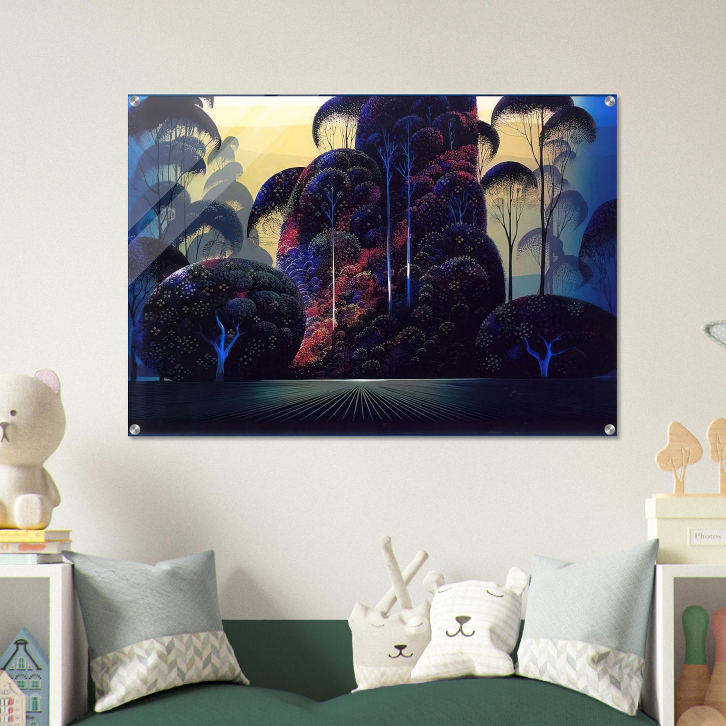 Mendocino - Eyvind Earle Acrylic Print - 70x100 cm / 28x40″ inches