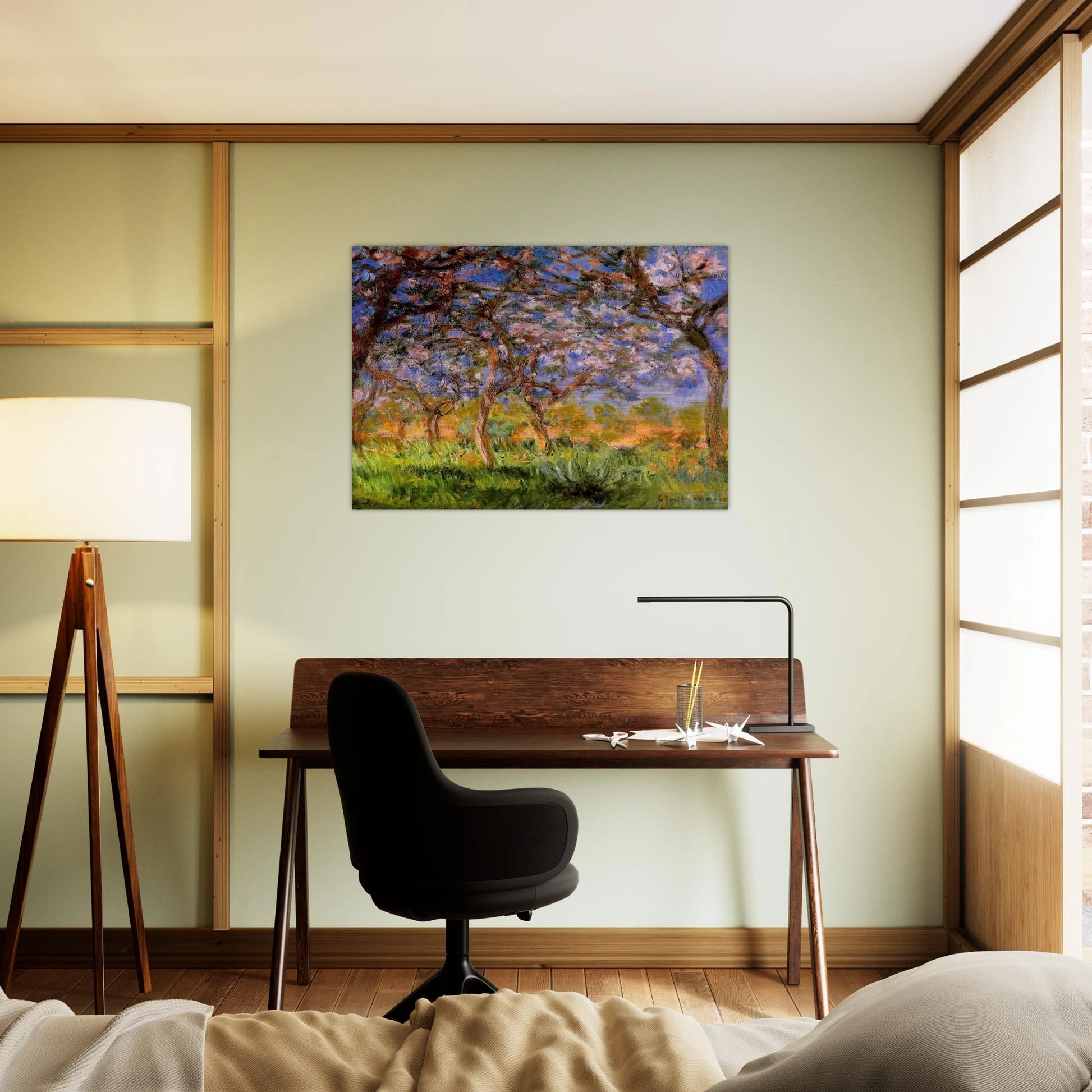 Giverny in Springtime - claude monet Brushed Aluminum Print - 70x100 cm / 28x40 inches | claude monet Aluminum Print | claude monet Prints