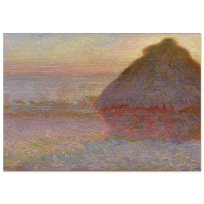 Grainstack Sunset - claude monet Brushed Aluminum Print - 70x100 cm / 28x40 inches | claude monet Aluminum Print | claude monet Prints