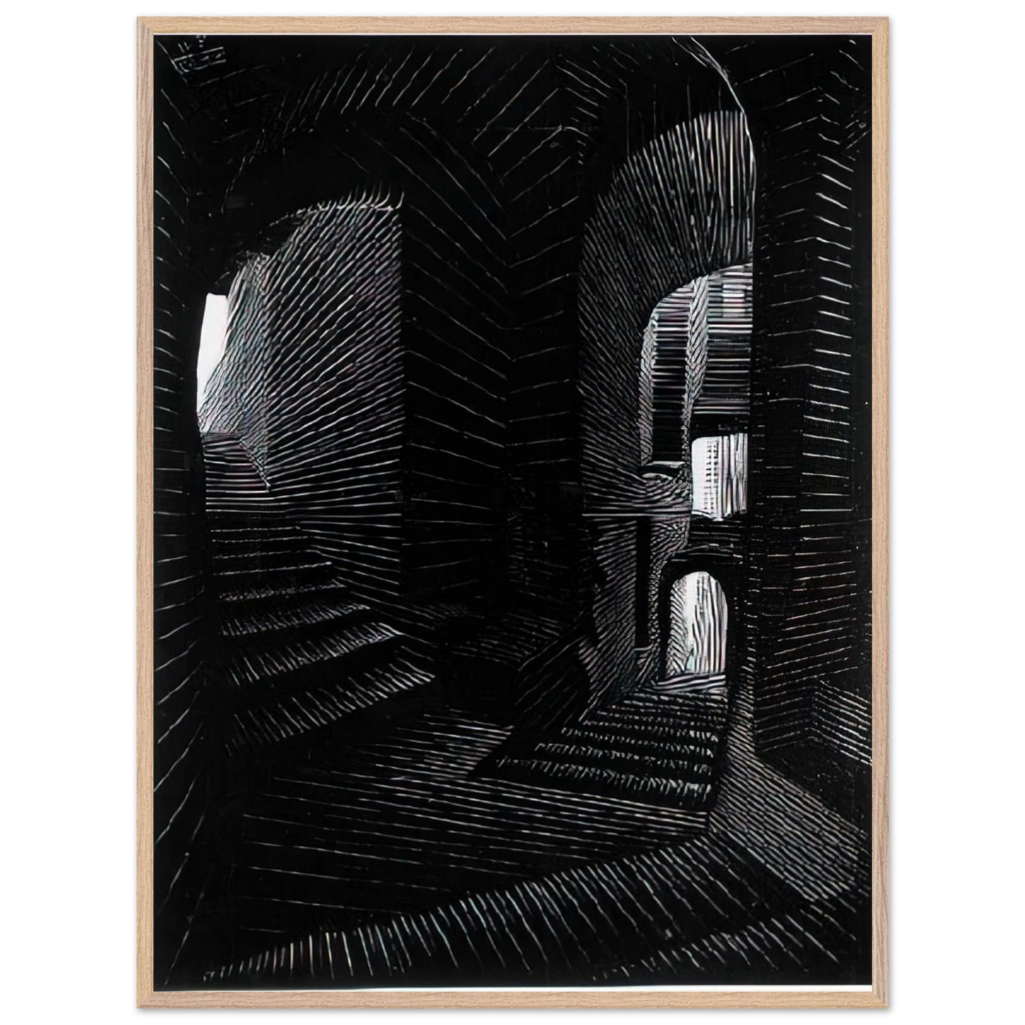 MC Escher - COVERED ALLEY IN ATRANI Wall Art - 60x80 cm / 24x32 inches - Fine Art Poster-canvas - -