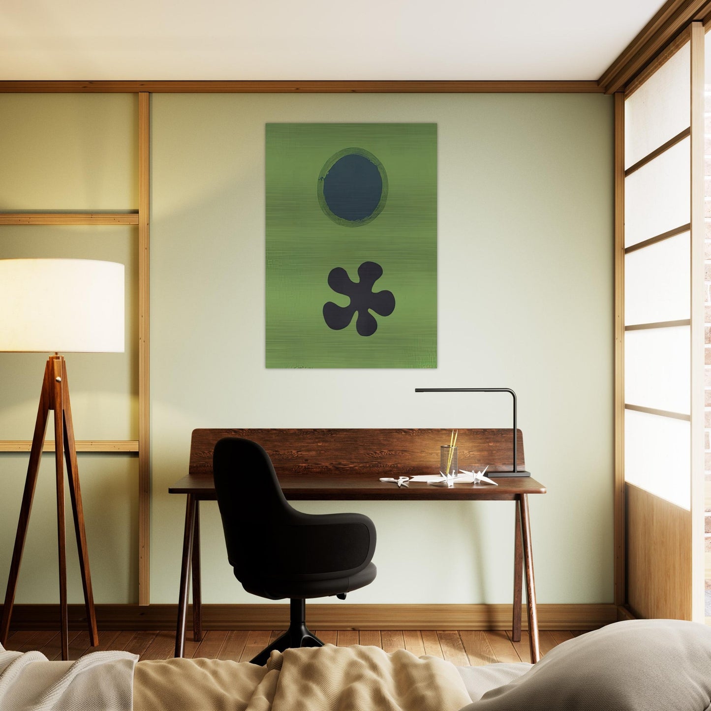 Green Ground--Black Form - 1966 - Adolph Gottlieb Brushed Aluminum Print - 70x100 cm / 28x40 inches | Adolph Gottlieb Aluminum Print | Adolph Gottlieb Prints