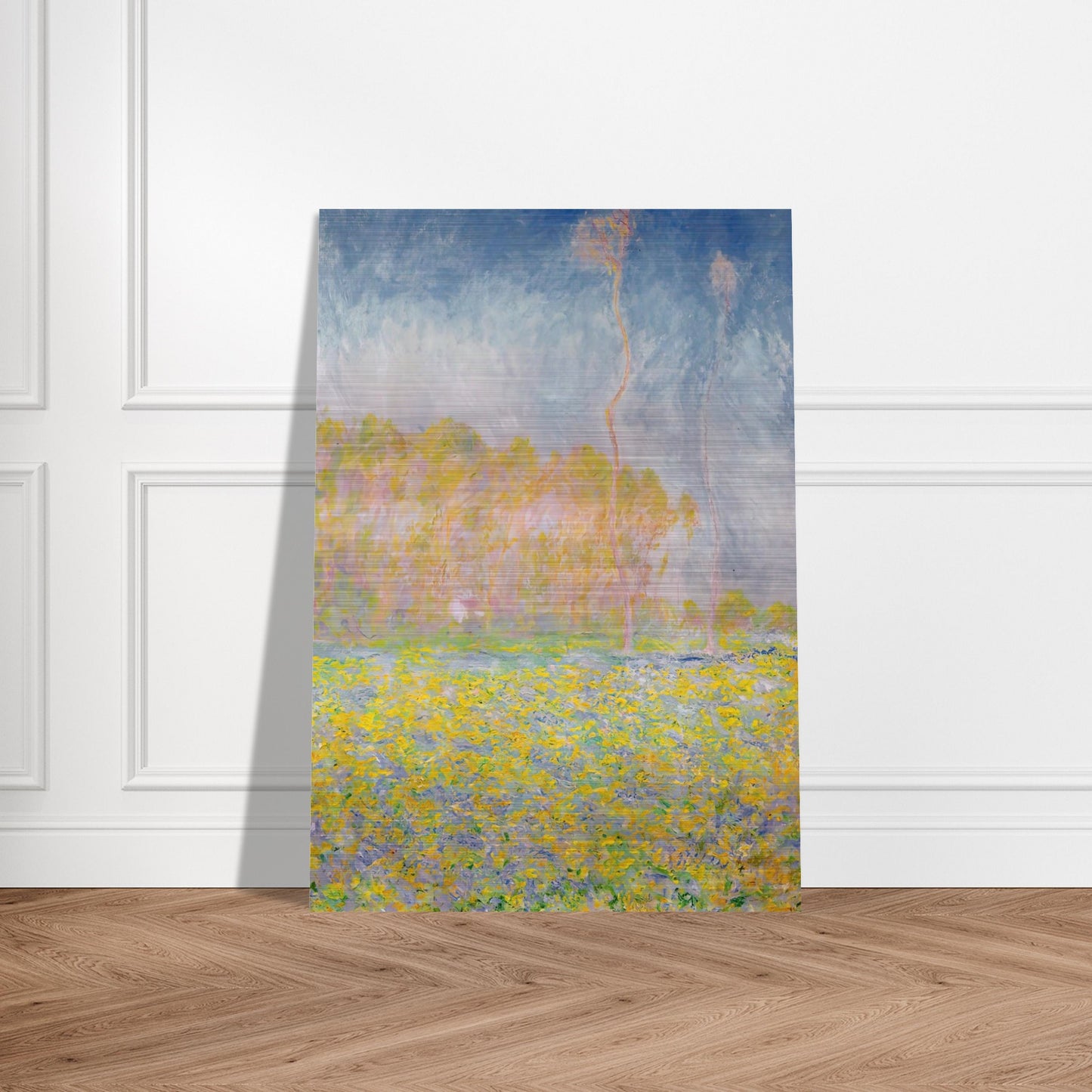 Springtime Landscape - claude monet Brushed Aluminum Print - 70x100 cm / 28x40 inches | claude monet Aluminum Print | claude monet Prints