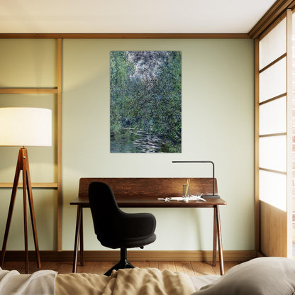 The Willows on the River - claude monet Brushed Aluminum Print - 70x100 cm / 28x40 inches | claude monet Aluminum Print | claude monet Prints