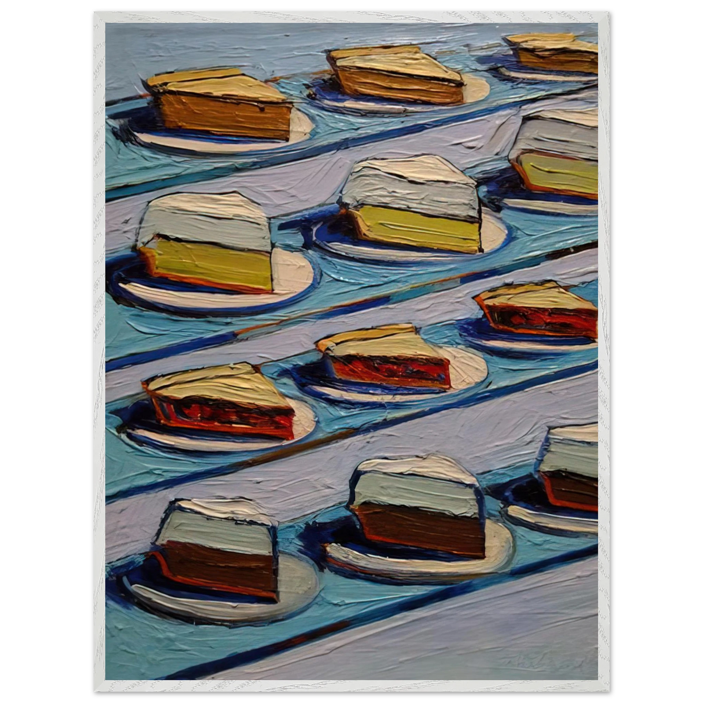 Wayne Thiebaud - Refrigerator Pies - 1962 Wall Art - 60x80 cm / 24x32 inches - Fine Art Poster-canvas - -