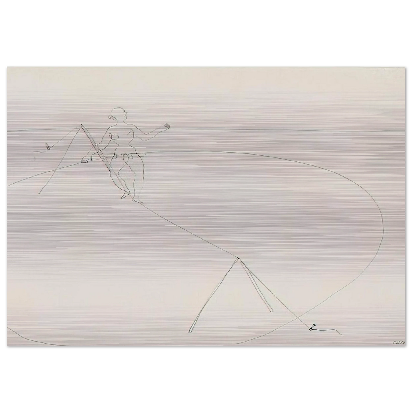 TIGHTROPE WALKER 1932 - Alexander Calder Brushed Aluminum Print - 70x100 cm / 28x40 inches | Alexander Calder Aluminum Print | Alexander Calder Prints