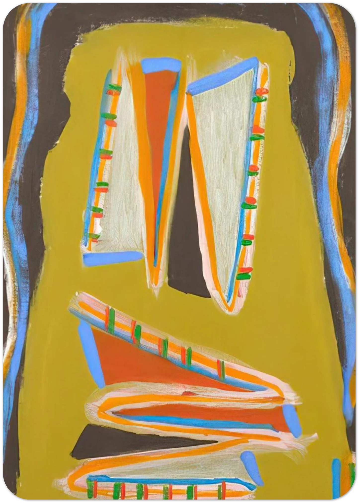 Indian Writhing - 1977 By Betty Parsons Pack of 10 Post Cards | Betty Parsons Post Cards | A6 (10.5 x 14.8 cm) - 4.1 x 5.8 inches