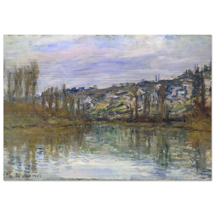 The Seine near Vetheuil - claude monet Brushed Aluminum Print - 70x100 cm / 28x40 inches | claude monet Aluminum Print | claude monet Prints