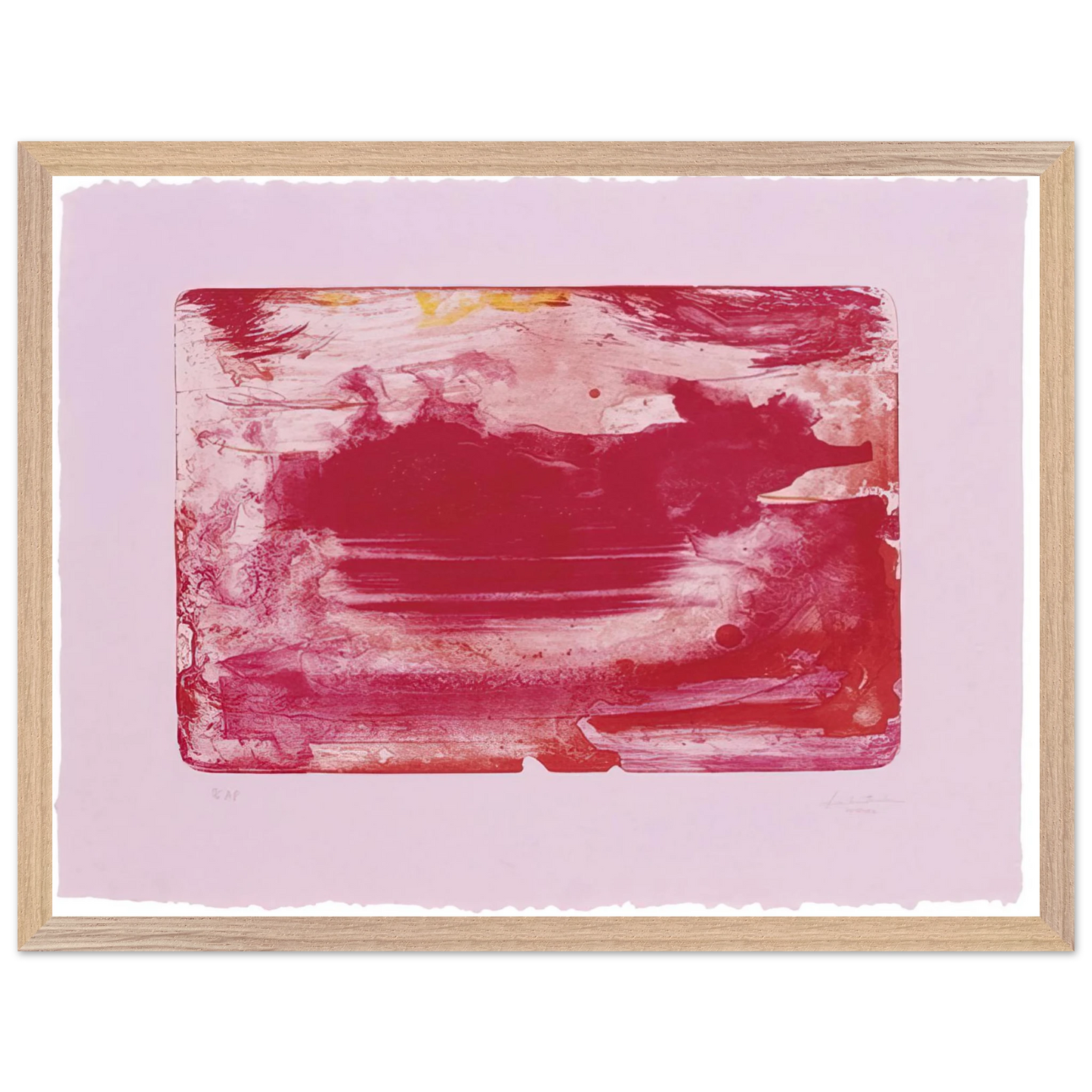 Helen Frankenthaler - The Red Sea - 1982 Wall art - 30x40 cm / 12x16 inches - Premium Wooden Framed Poster With Fine Art Paper-canvas - Wood frame