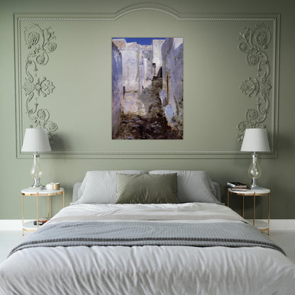 A Street in Algiers - John Singer Sargent Brushed Aluminum Print - 70x100 cm / 28x40 inches | John Singer Sargent Aluminum Print | John Singer Sargent Prints